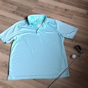 Greg Norman Men's Short Sleeve Golf Polo; Aqua/ L